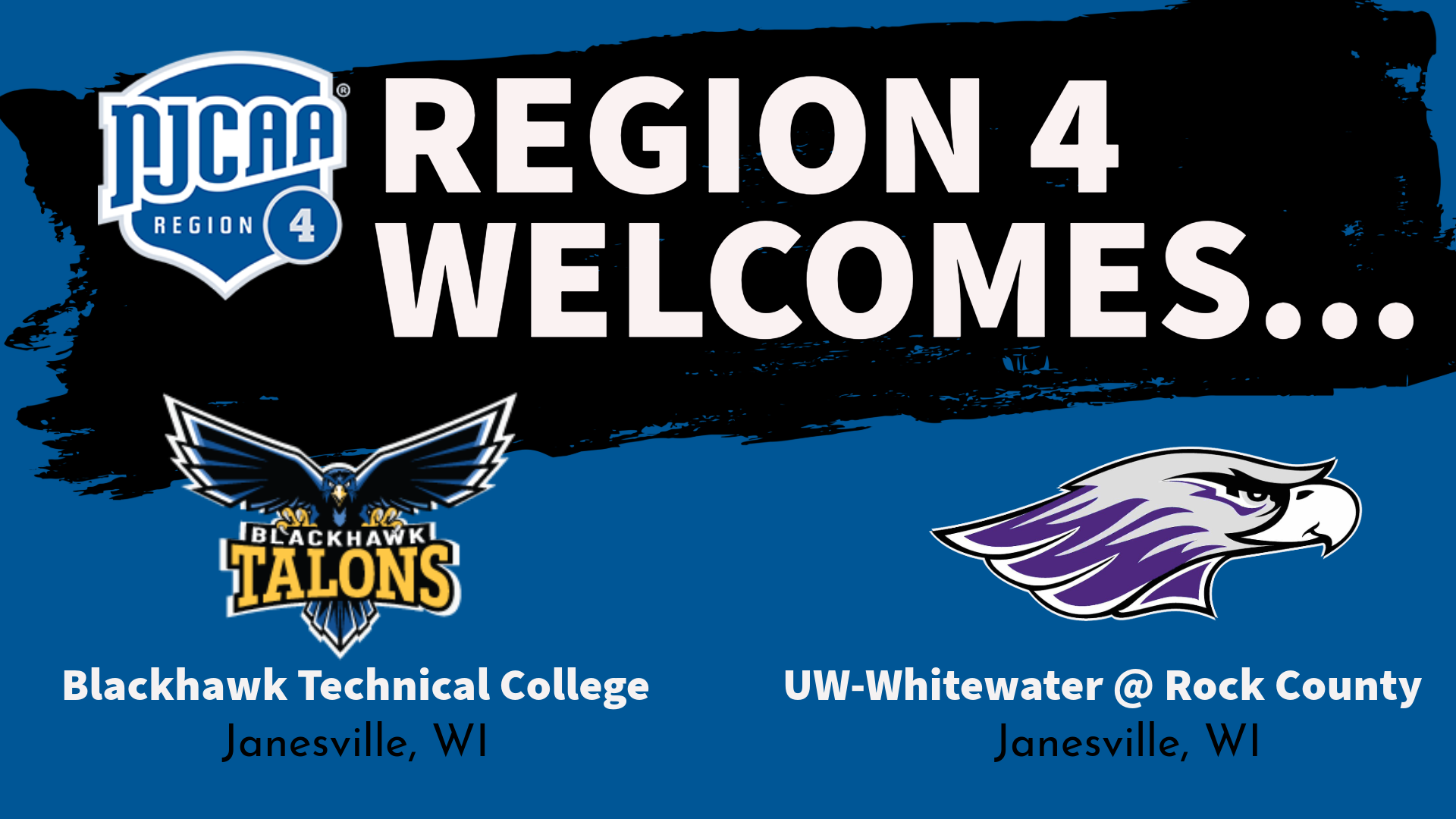 Region 4 adding two new members in 2024-25 with Blackhawk Tech, UW-Whitewater at Rock County